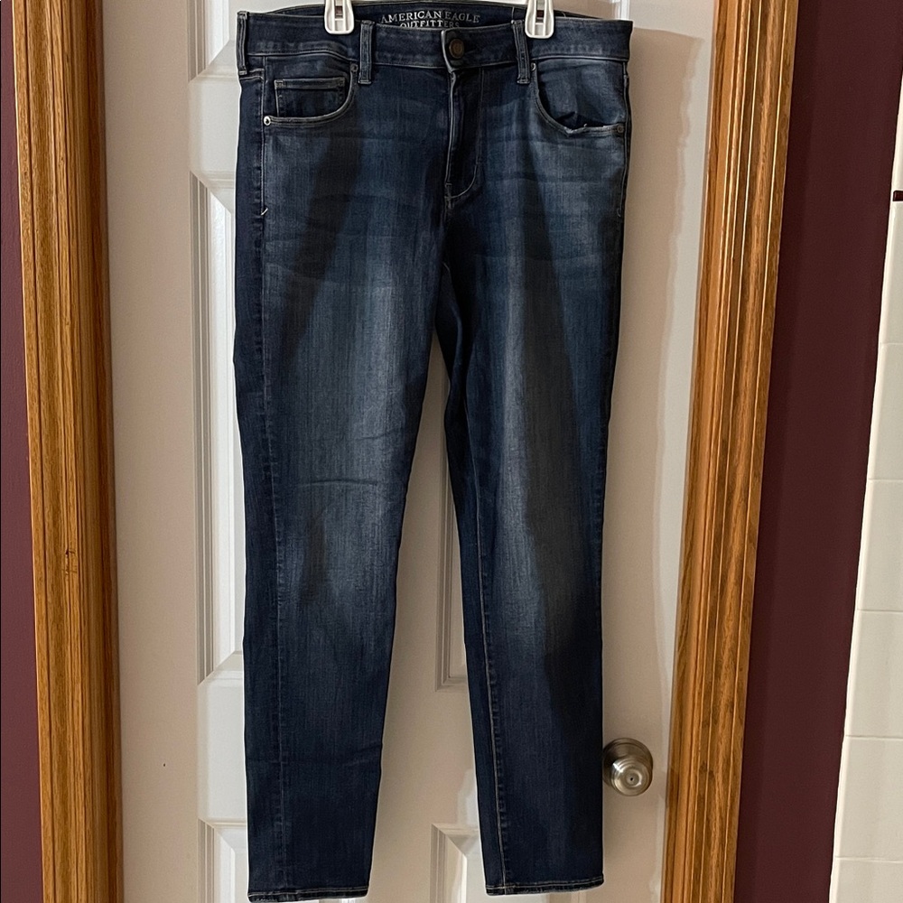 American Eagle Outfitters Dark Indigo Skinny Jeans Size 14